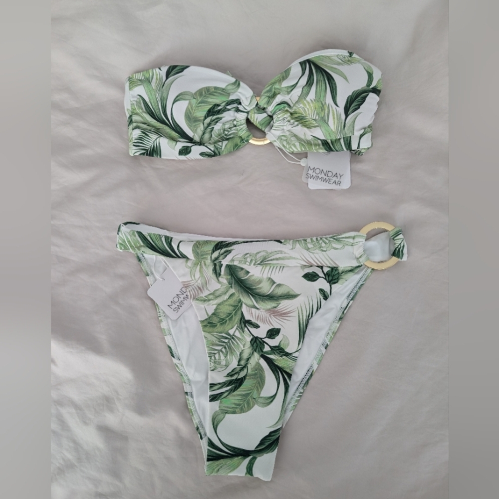 Monday Swimwear Set - Costa Rica Top & Antigua Bottom in Palm print